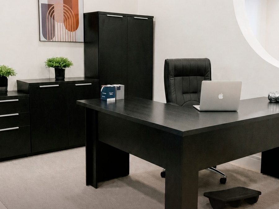 Kit de escritório corporativo Form Style no acabamento Preto